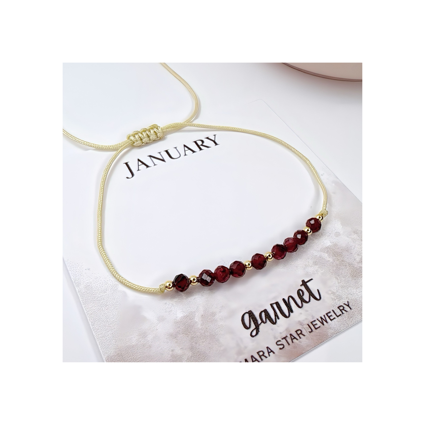 Garnet Bracelet January Birthstone
