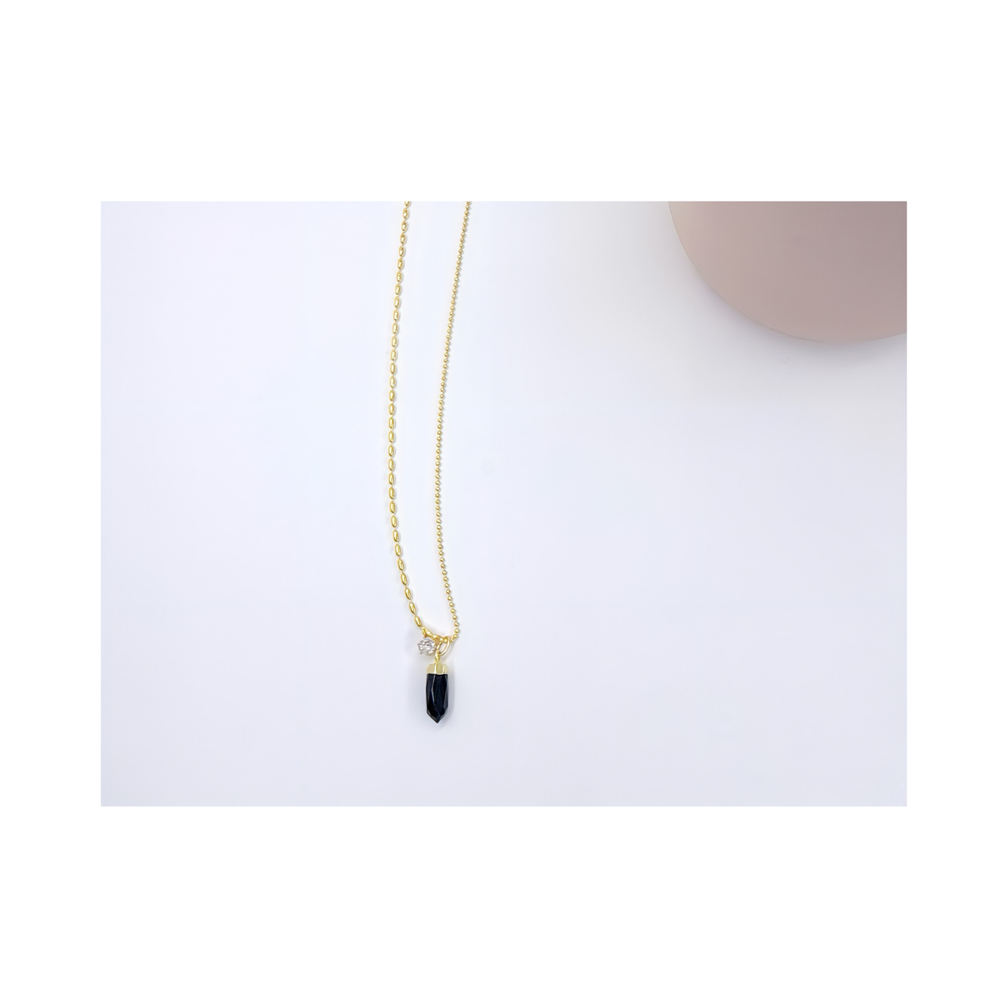 Black Onyx Necklace Gold