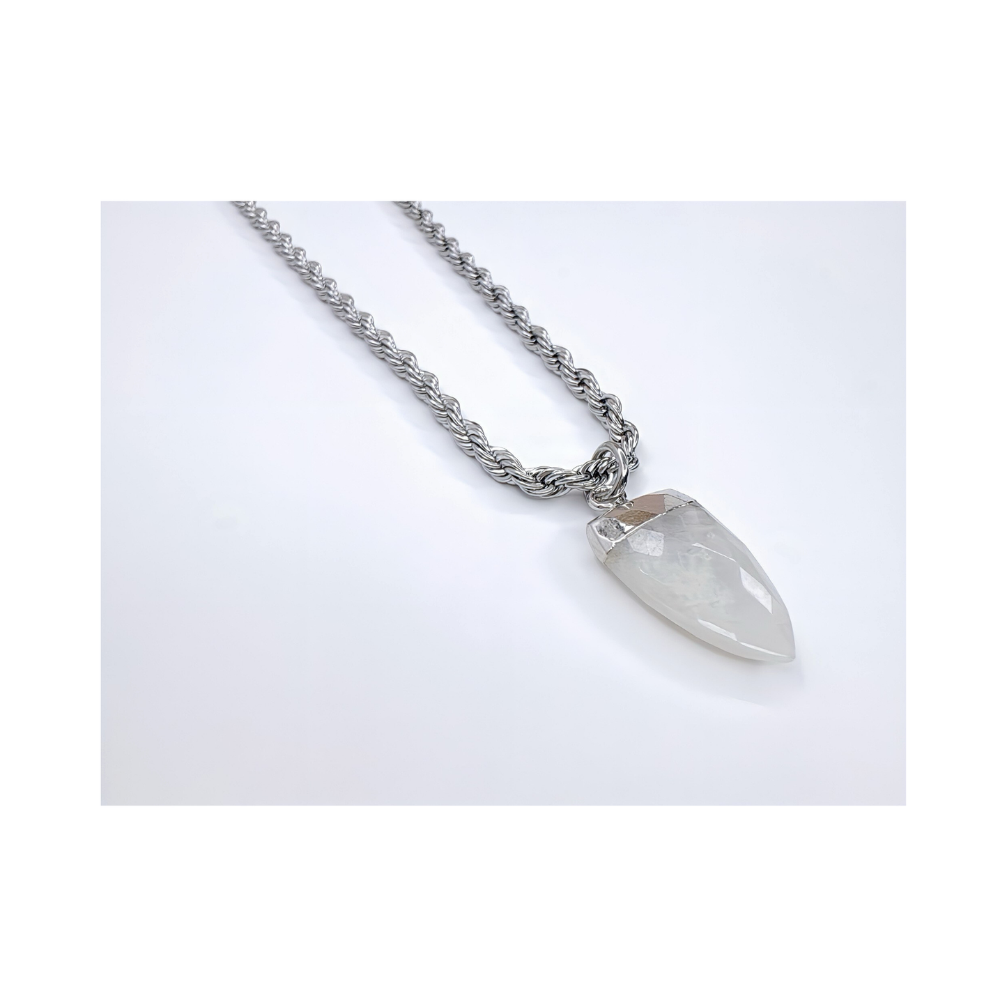 Moonstone Rope Chain Necklace