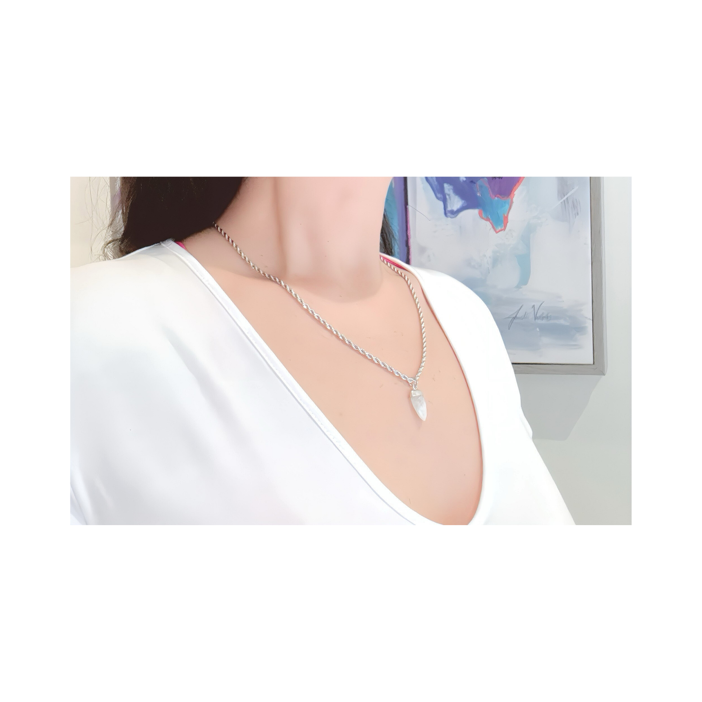 Moonstone Rope Chain Necklace