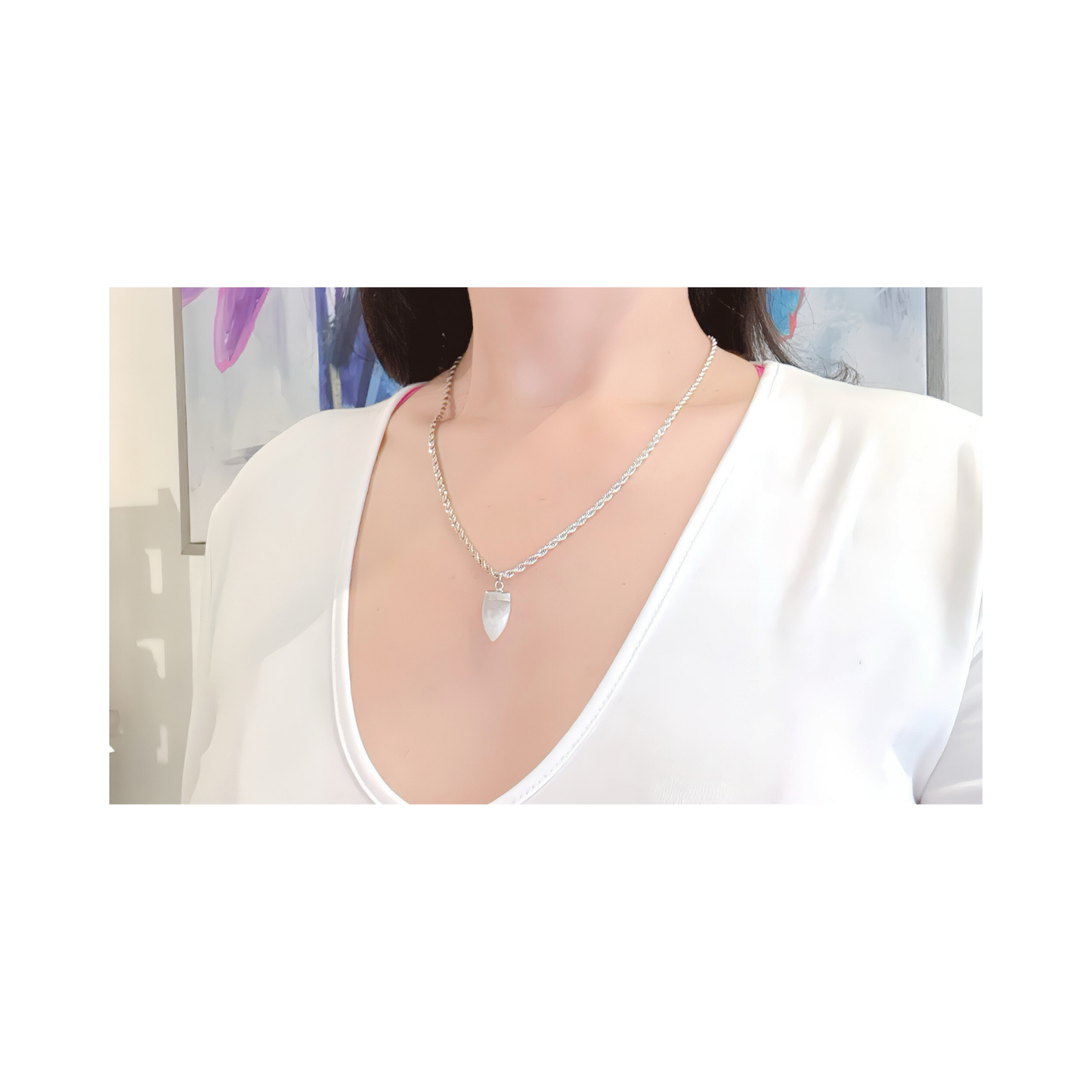 Moonstone Rope Chain Necklace