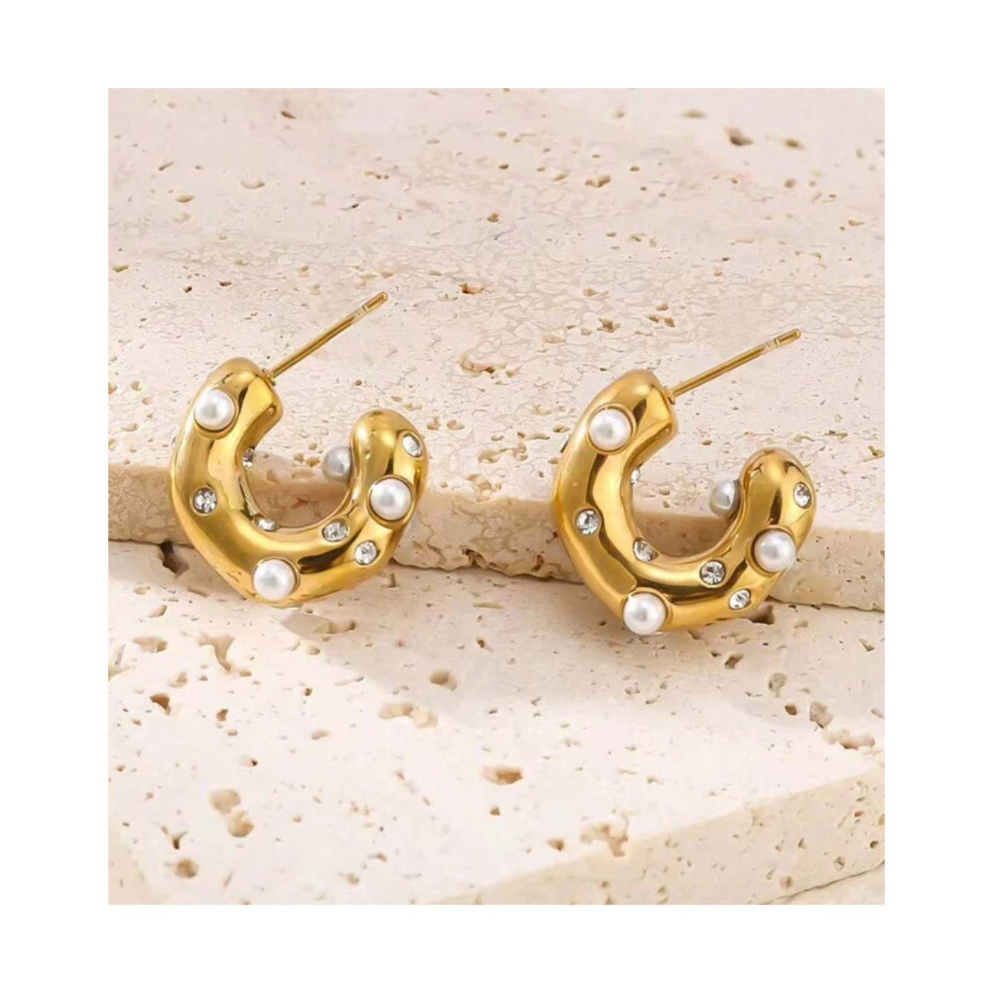 Pearl Gem Hoops