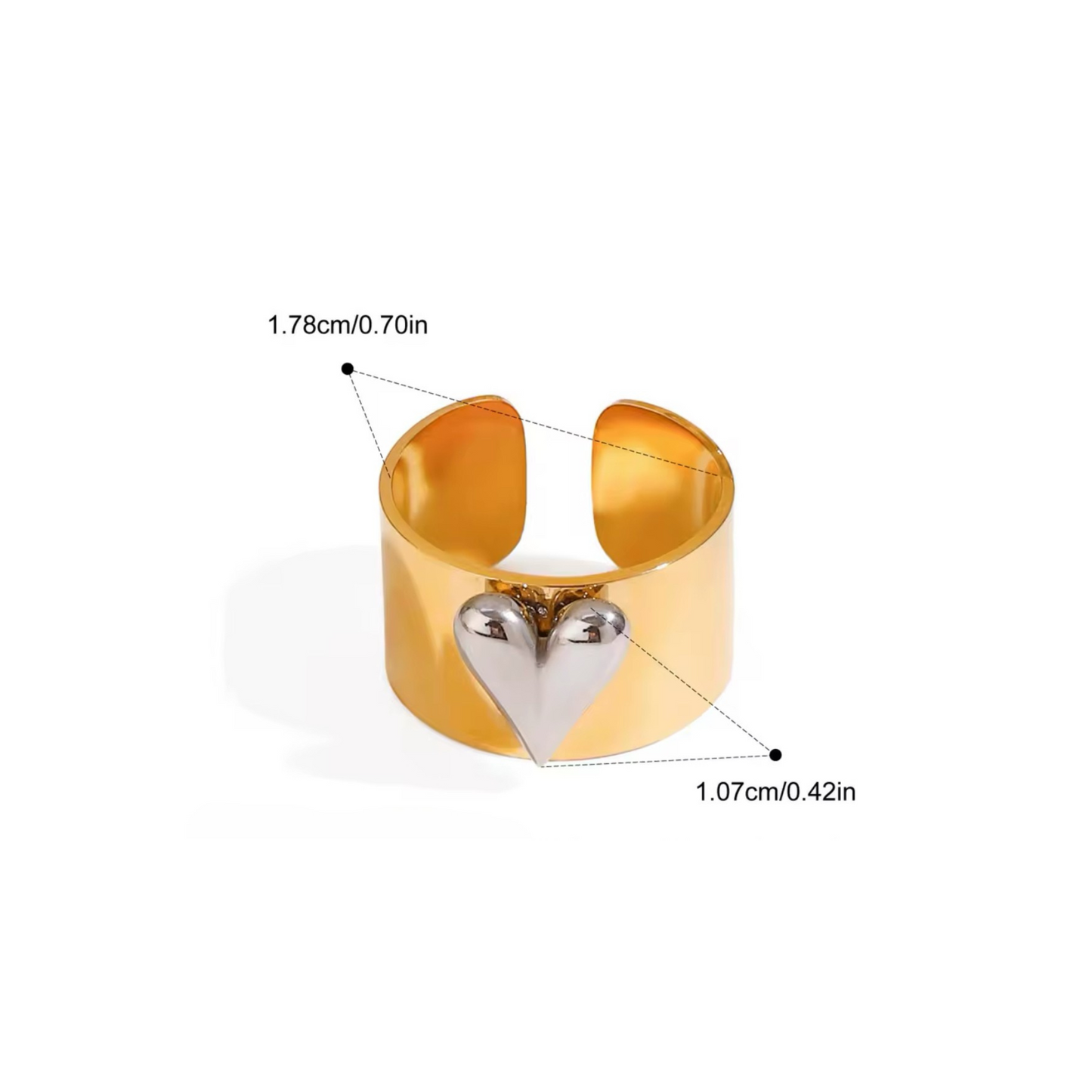 Mixed Metal Heart Ring
