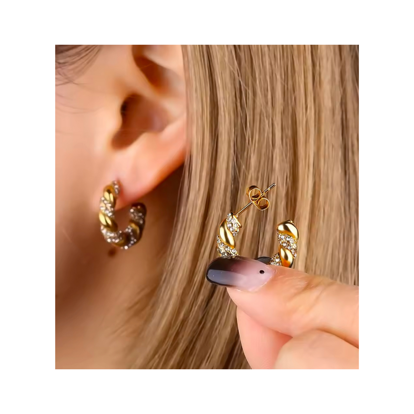 Twisty Gem Hoops