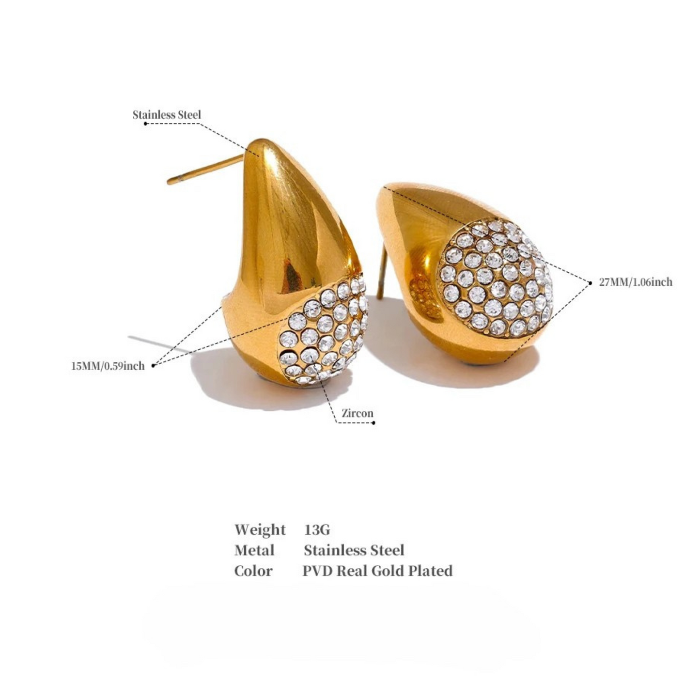 Cluster Gem Droplet Studs