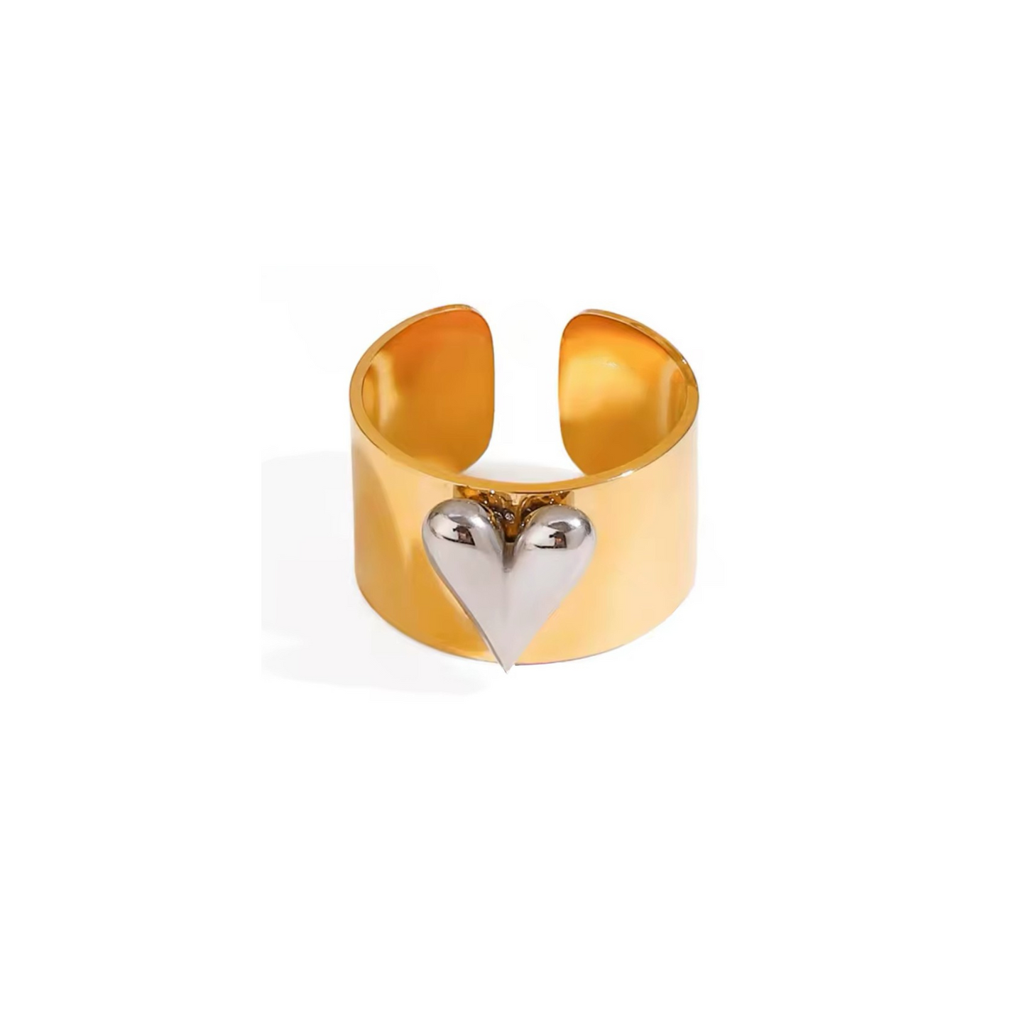Mixed Metal Heart Ring