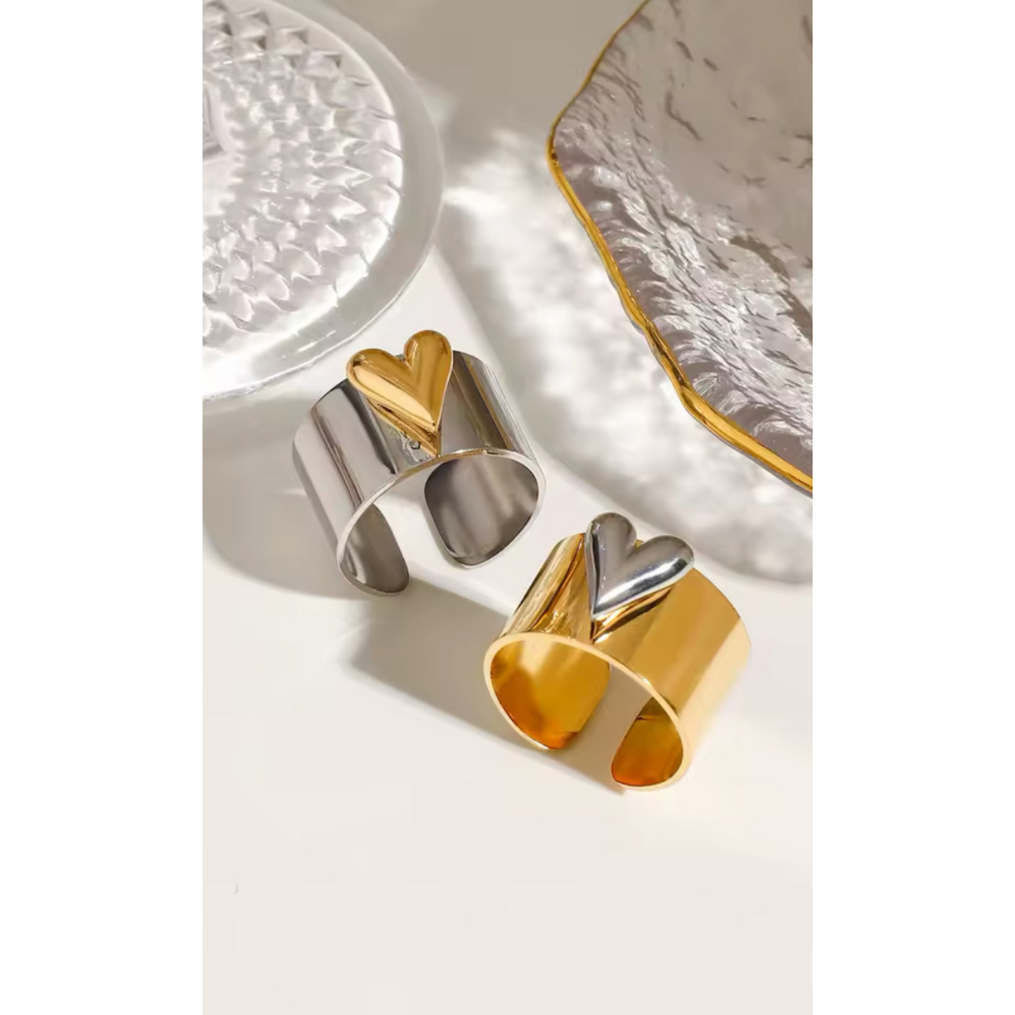 Mixed Metal Heart Ring
