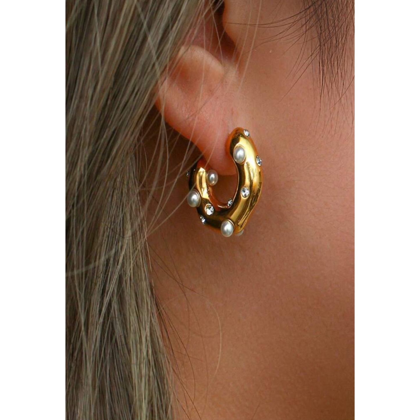 Pearl Gem Hoops