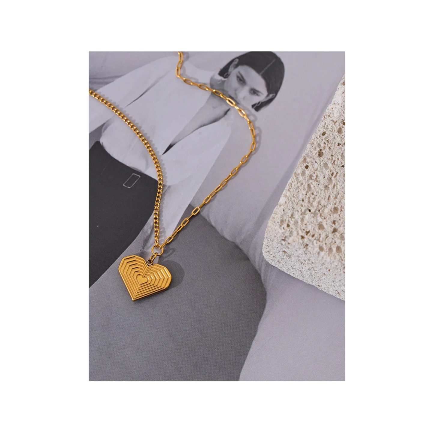 Mixed Chain Heart Necklace