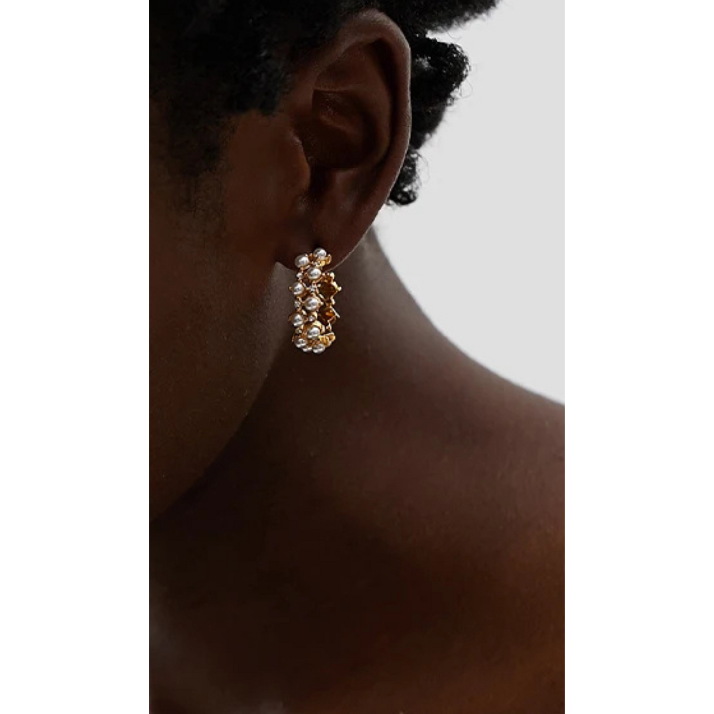 Open Hoop Pearl Earrings