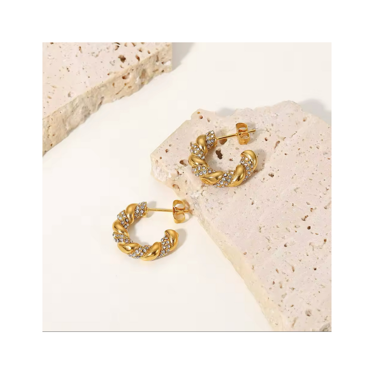 Twisty Gem Hoops