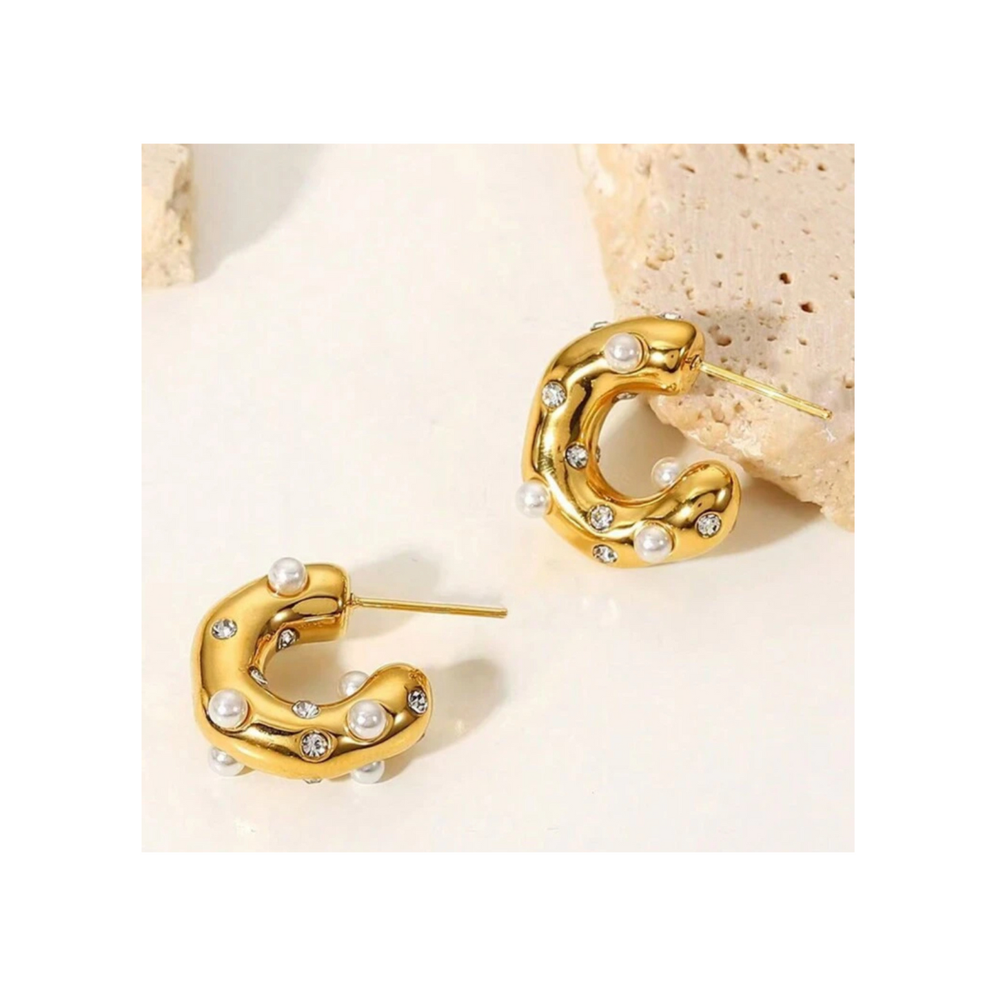 Pearl Gem Hoops