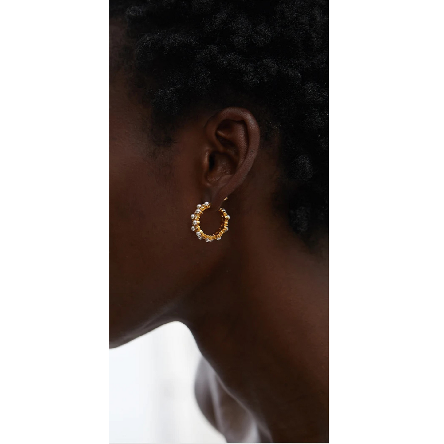 Open Hoop Pearl Earrings