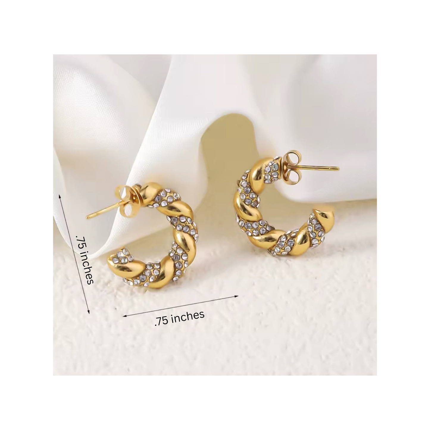 Twisty Gem Hoops