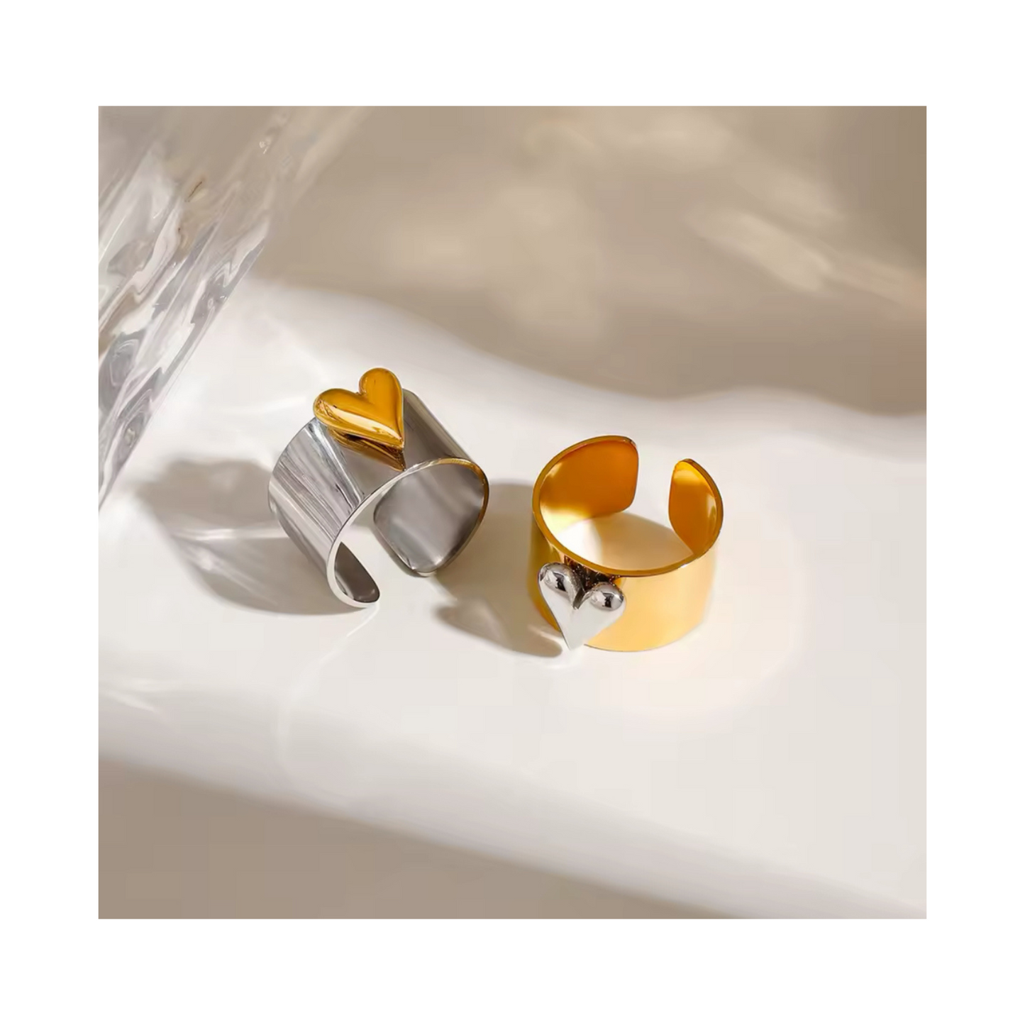 Mixed Metal Heart Ring