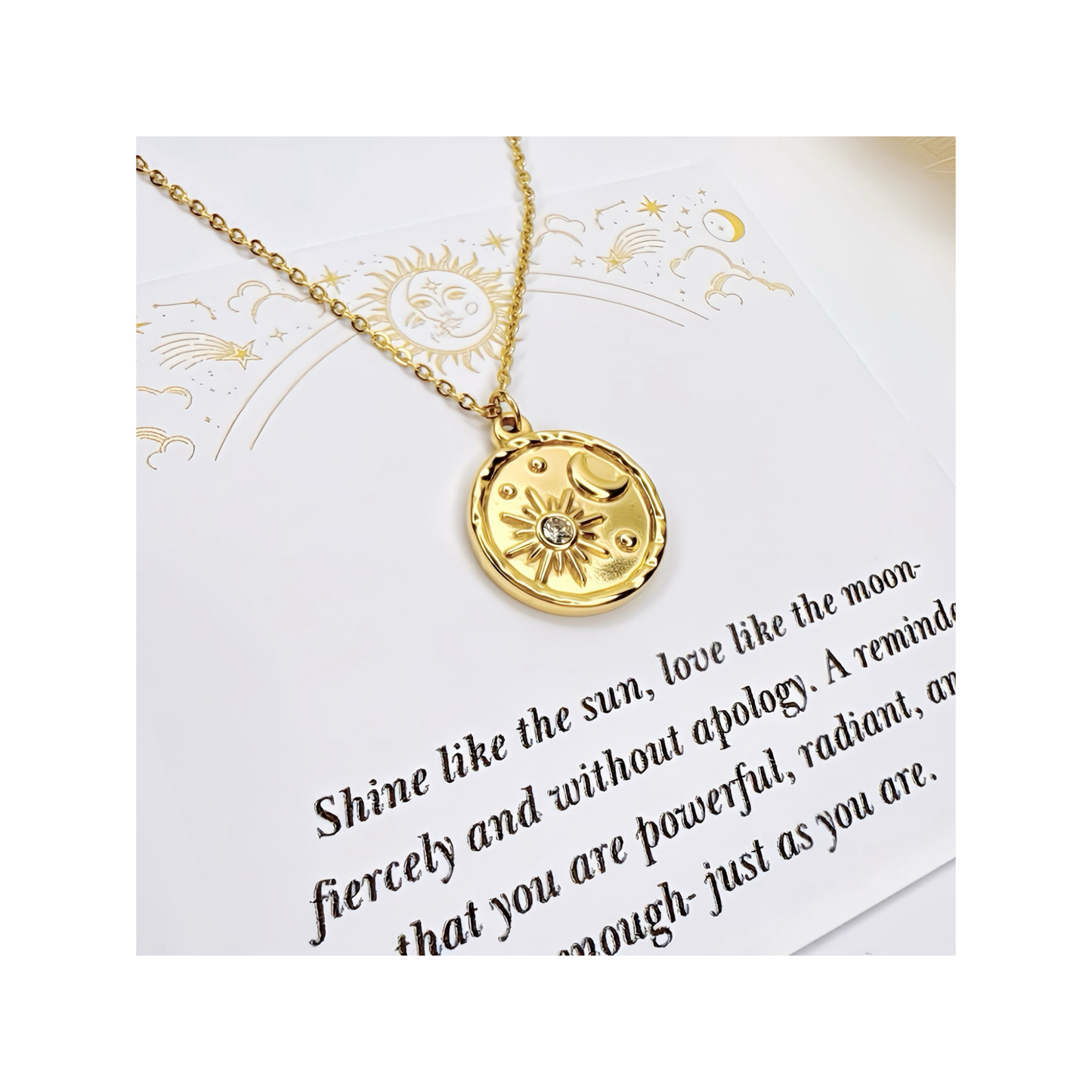 Sun Moon Pendant Necklace