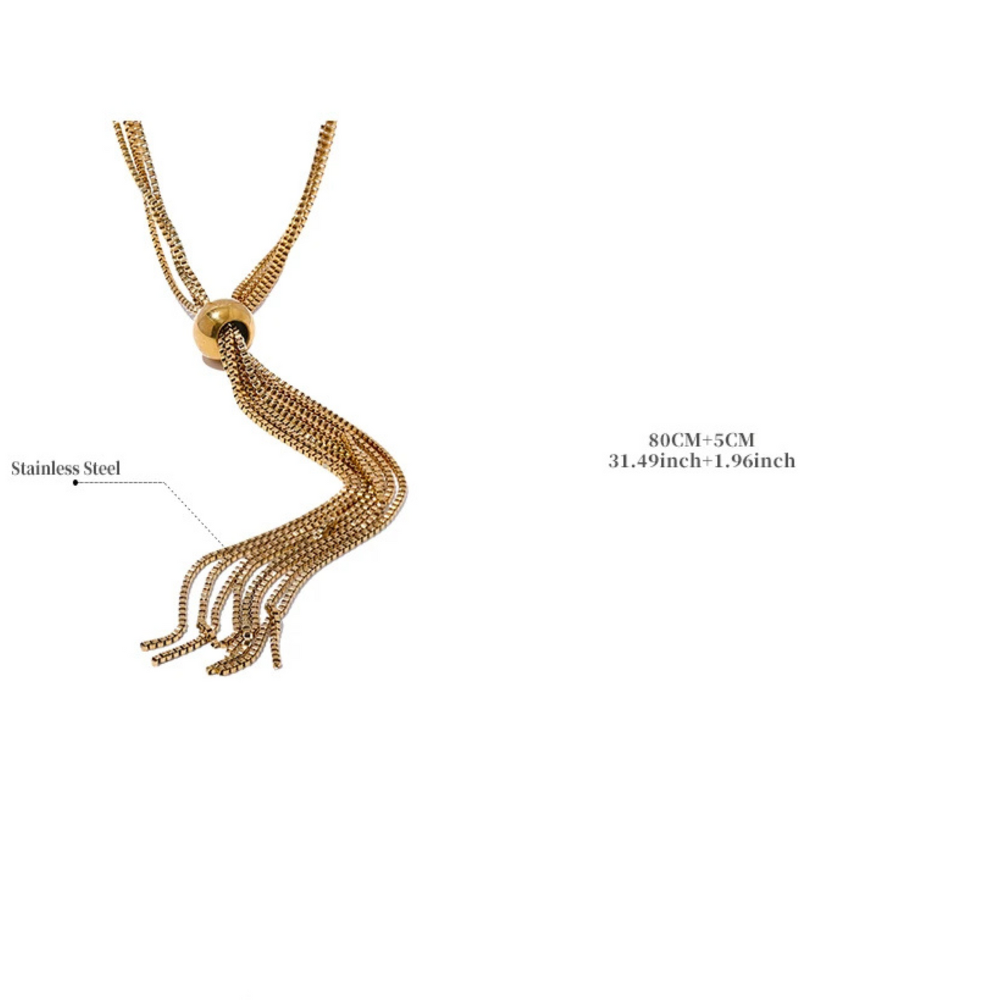 Long Tassel Necklace - Adjustable