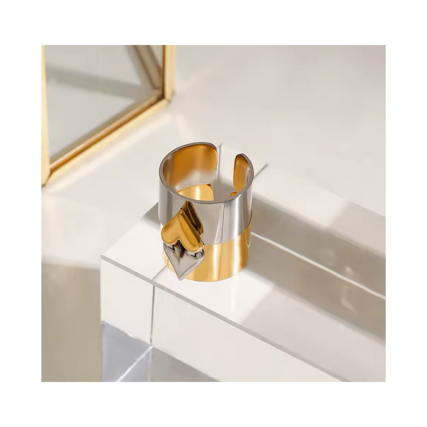 Mixed Metal Heart Ring