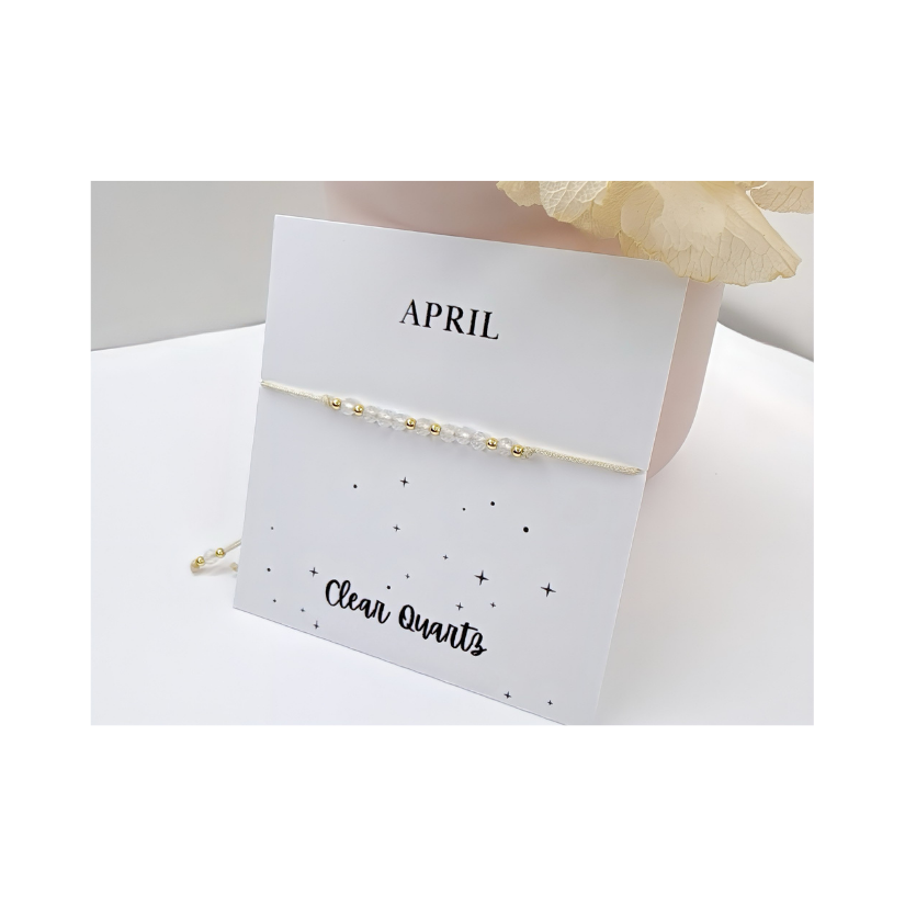 April Birthstone Bracelet Clear Quartz