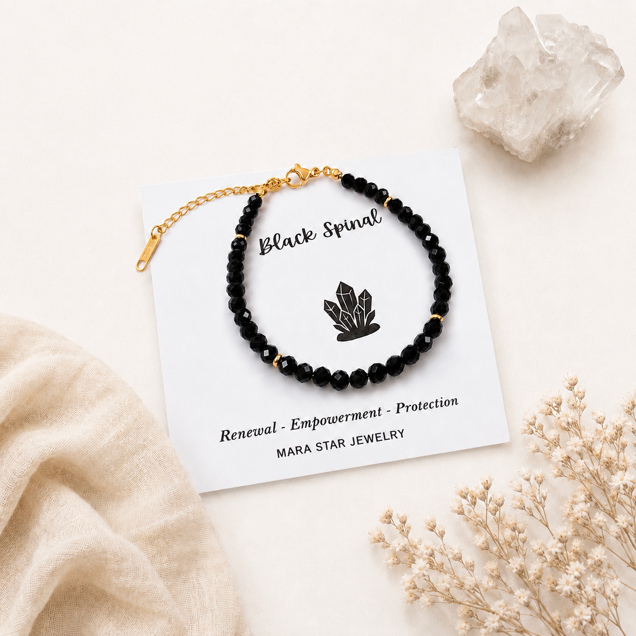 Black Spinel Gemstone Bracelet