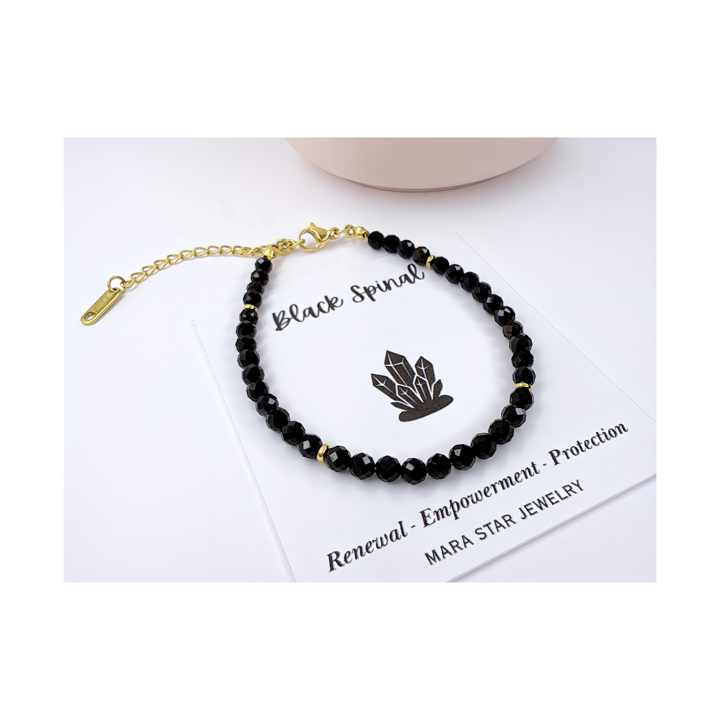 Black Spinel Gemstone Bracelet