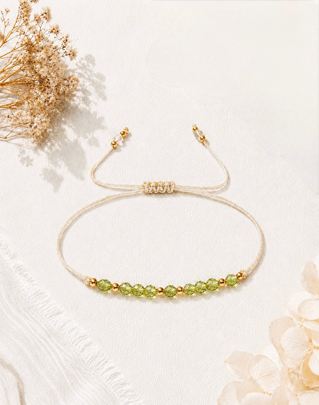 August Gemstone Bracelet-Peridot Birthstone