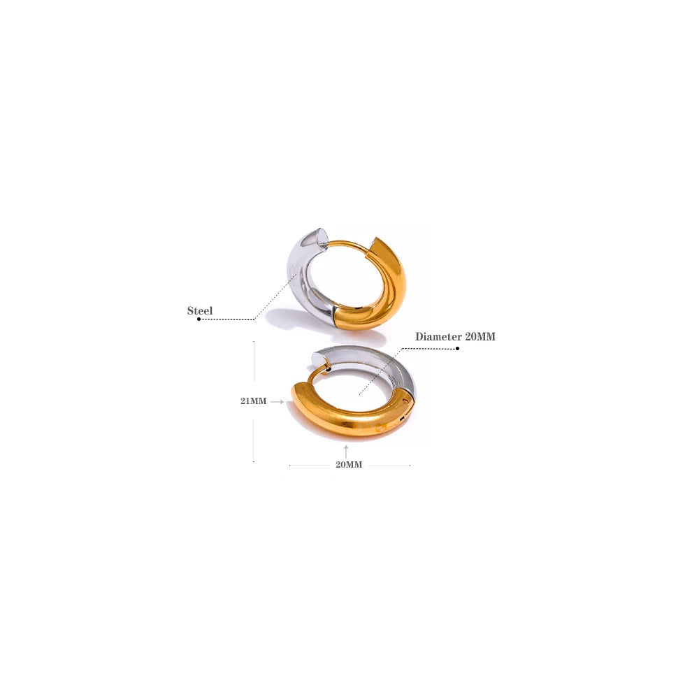 Mixed Metal Huggie Hoop Earrings