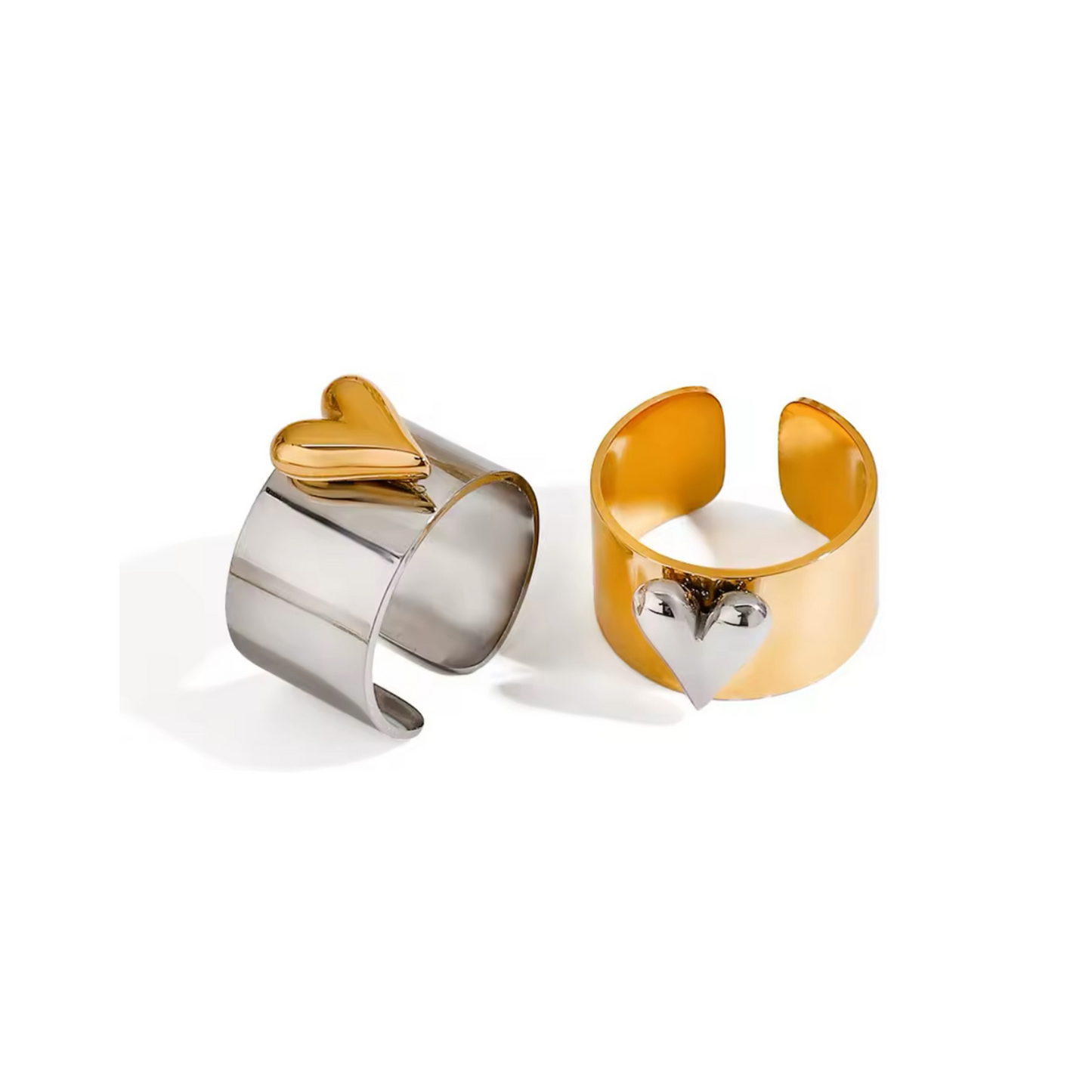 Mixed Metal Heart Ring