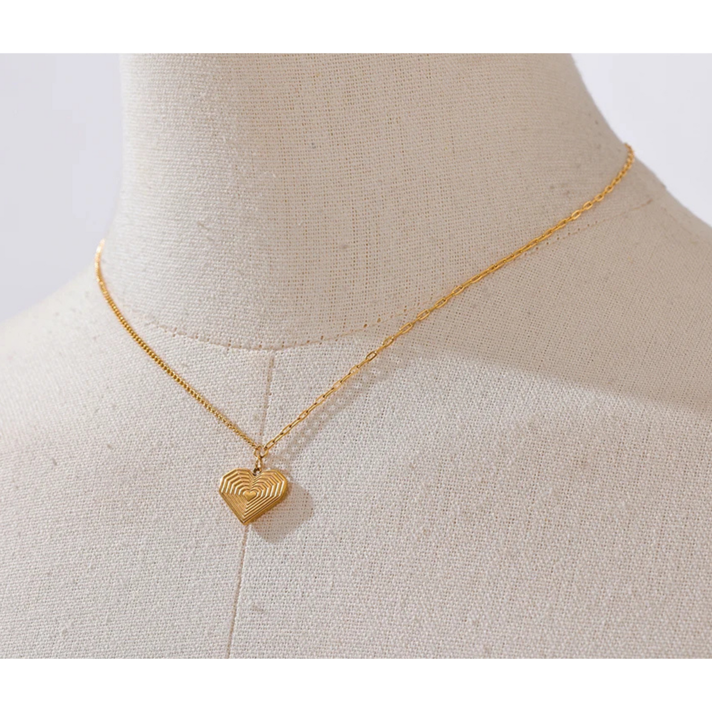 Mixed Chain Heart Necklace