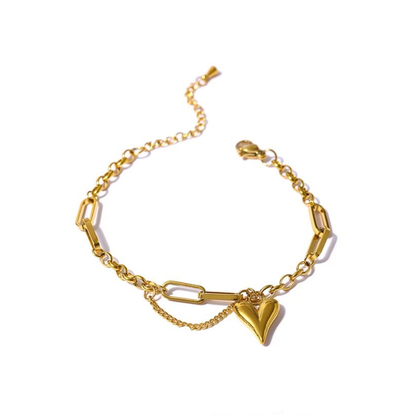 Double Chain Heart Bracelet