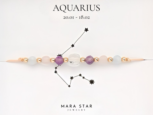 Aquarius Gemstone Constellation Bracelet