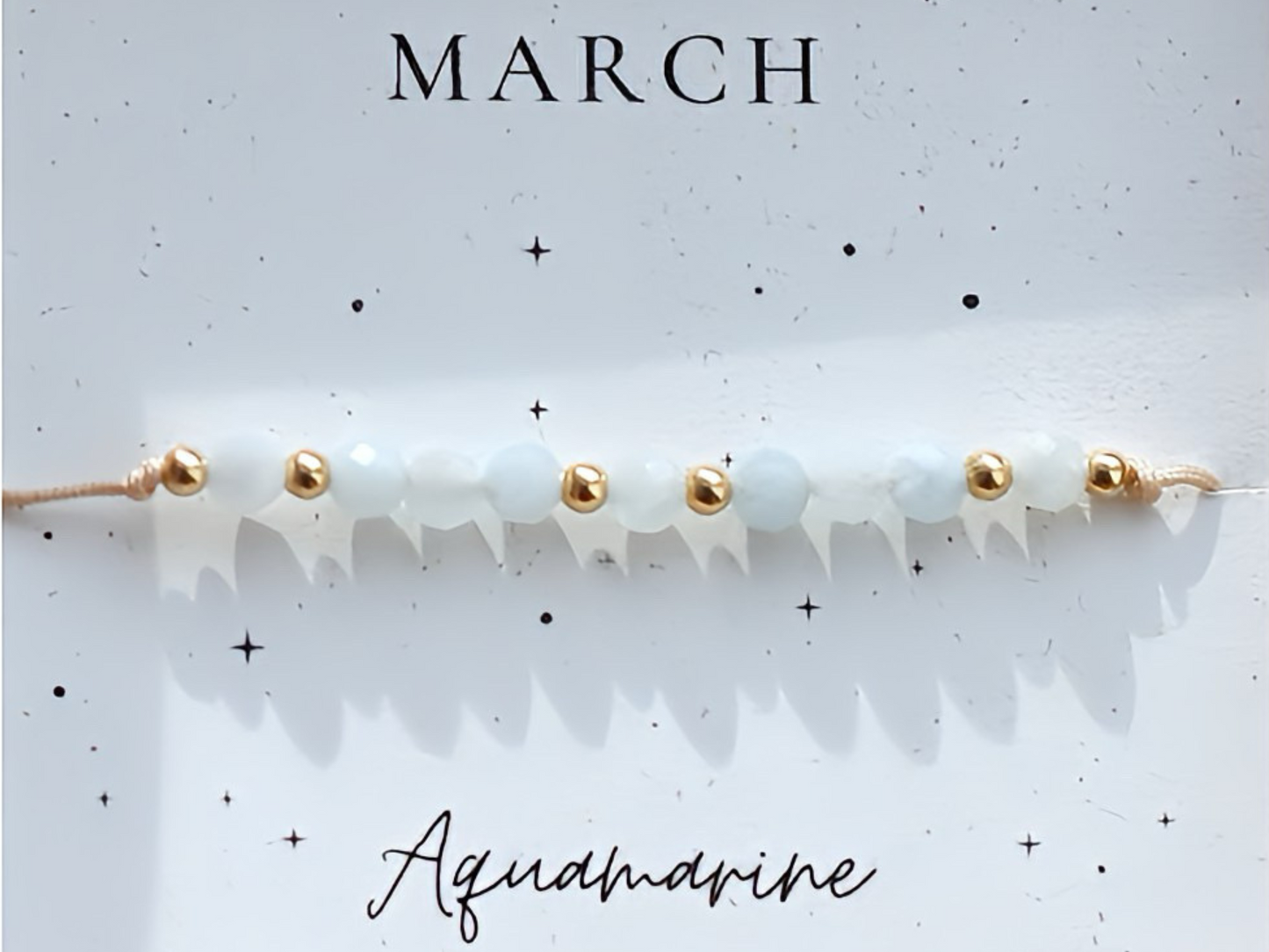 Aquamarine Gemstone Bracelet-March Birthstone