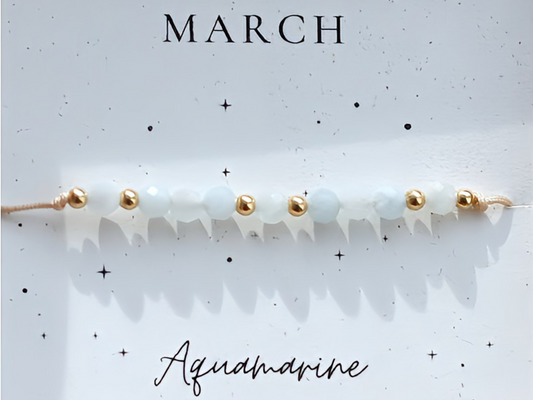 Aquamarine Gemstone Bracelet-March Birthstone