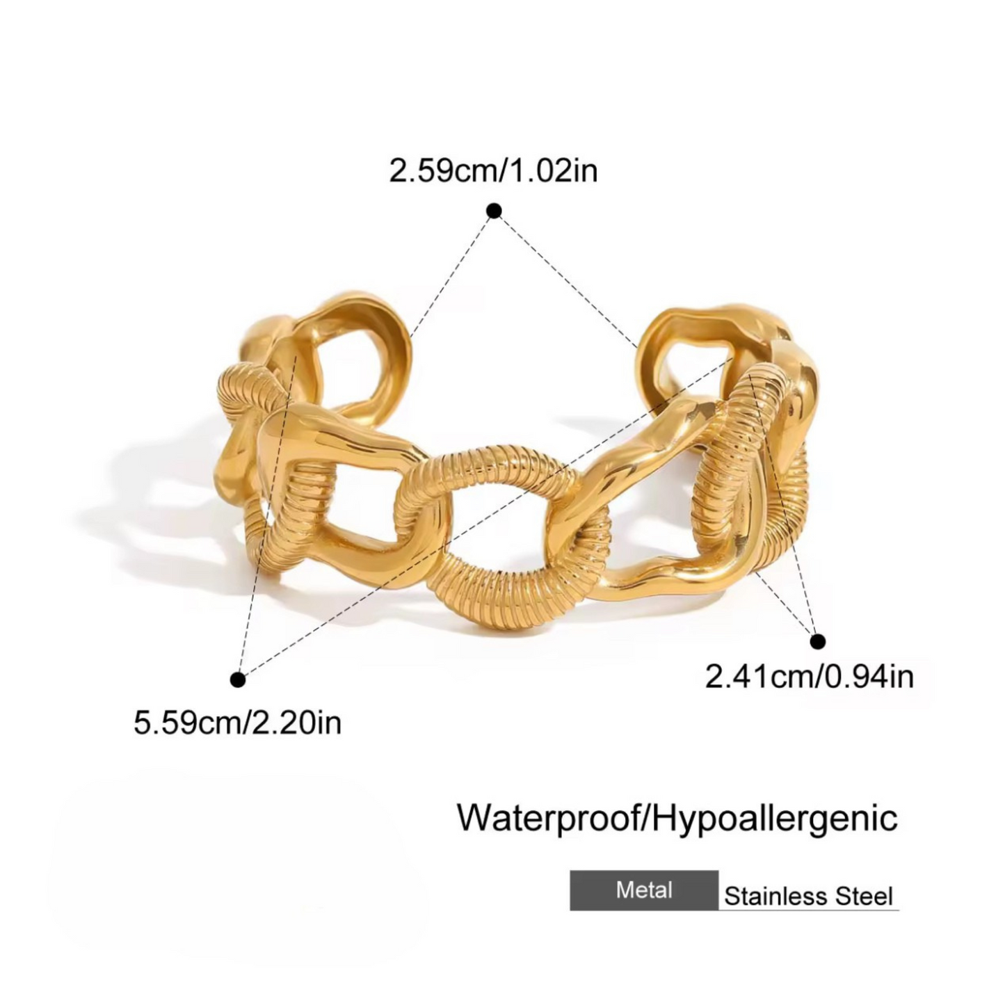 Sculpted Chain Link Cuff