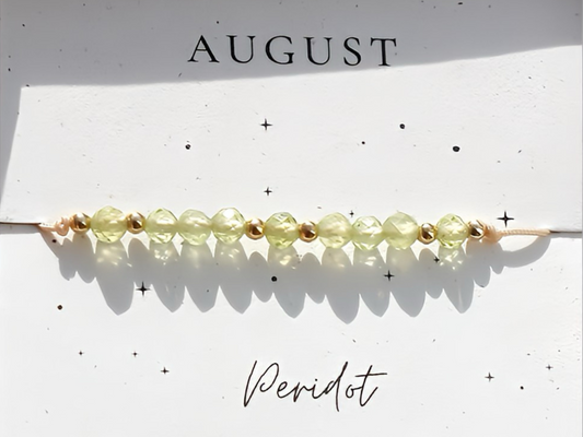 August Gemstone Bracelet-Peridot Birthstone