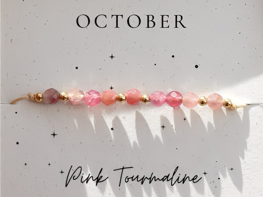 Pink Tourmaline Bracelet October Birthstone