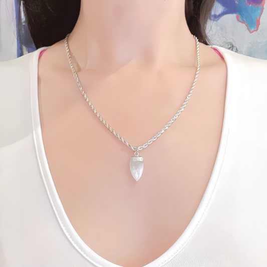 Moonstone Rope Chain Necklace