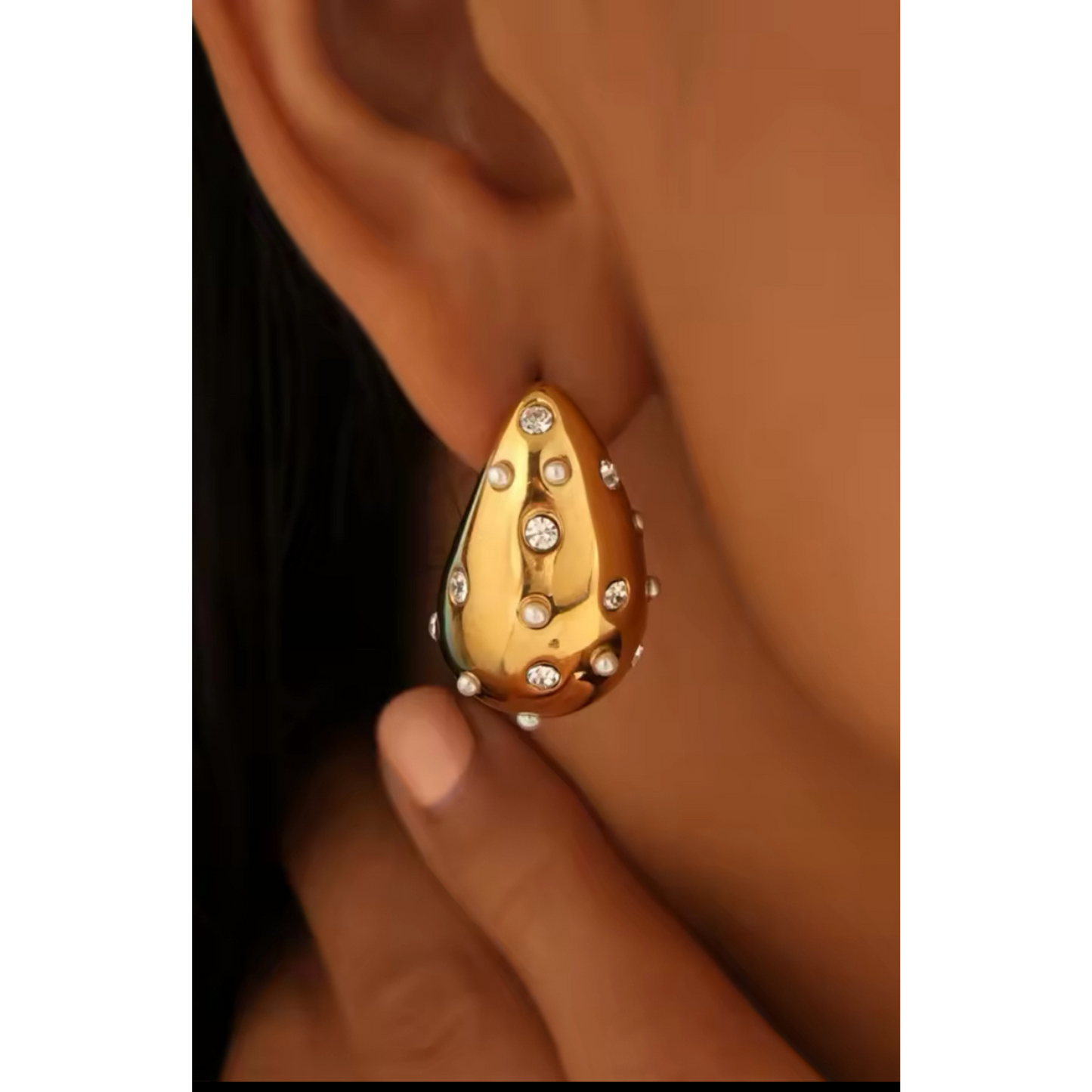 Pearl Jewel Water Drop Earrings