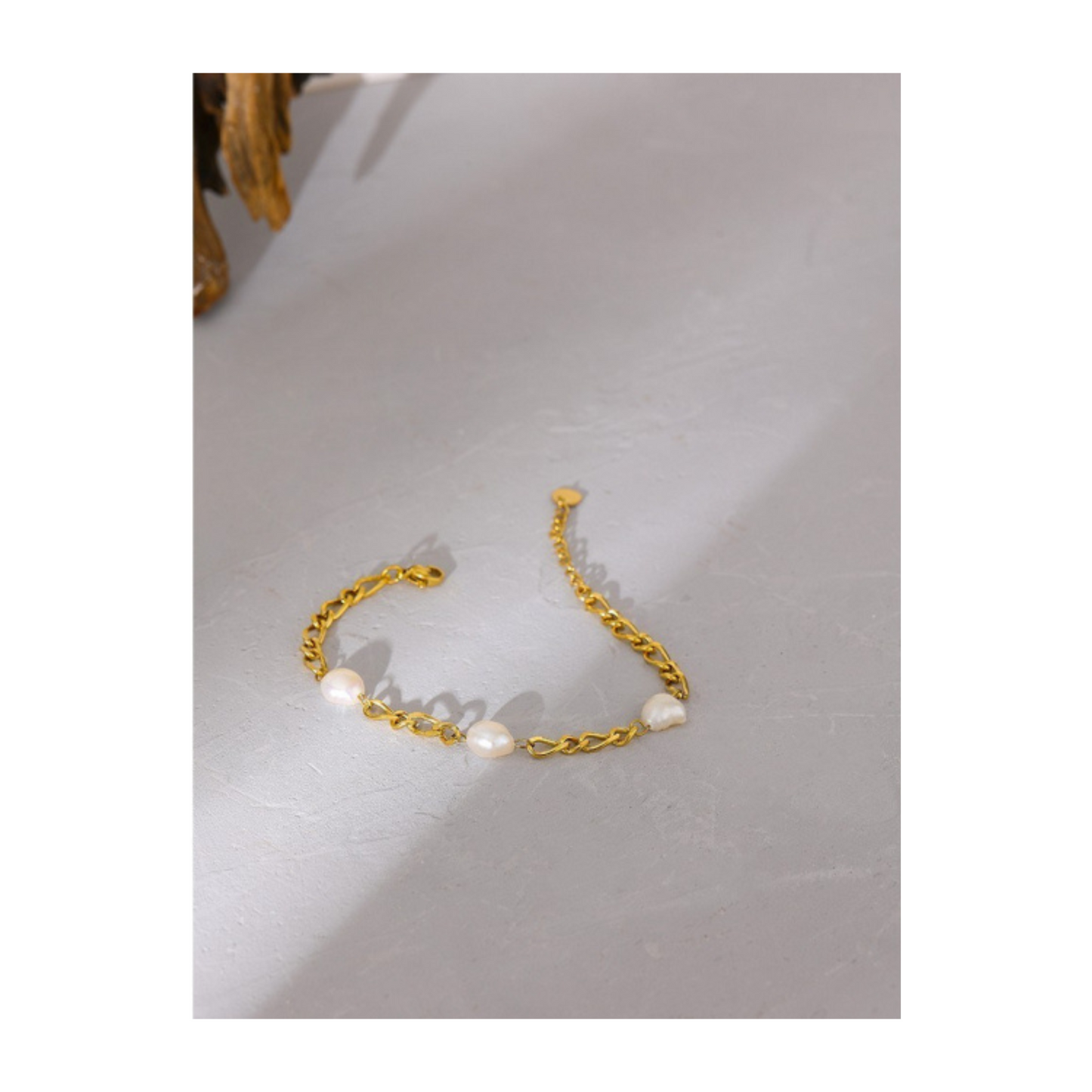 Gold Chain & Freshwater Pearl Bracelet