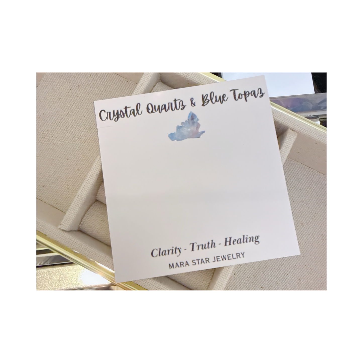 Crystal Quartz Blue Topaz Pendant Necklace: 18K Gold Vermeil Sterling Silver