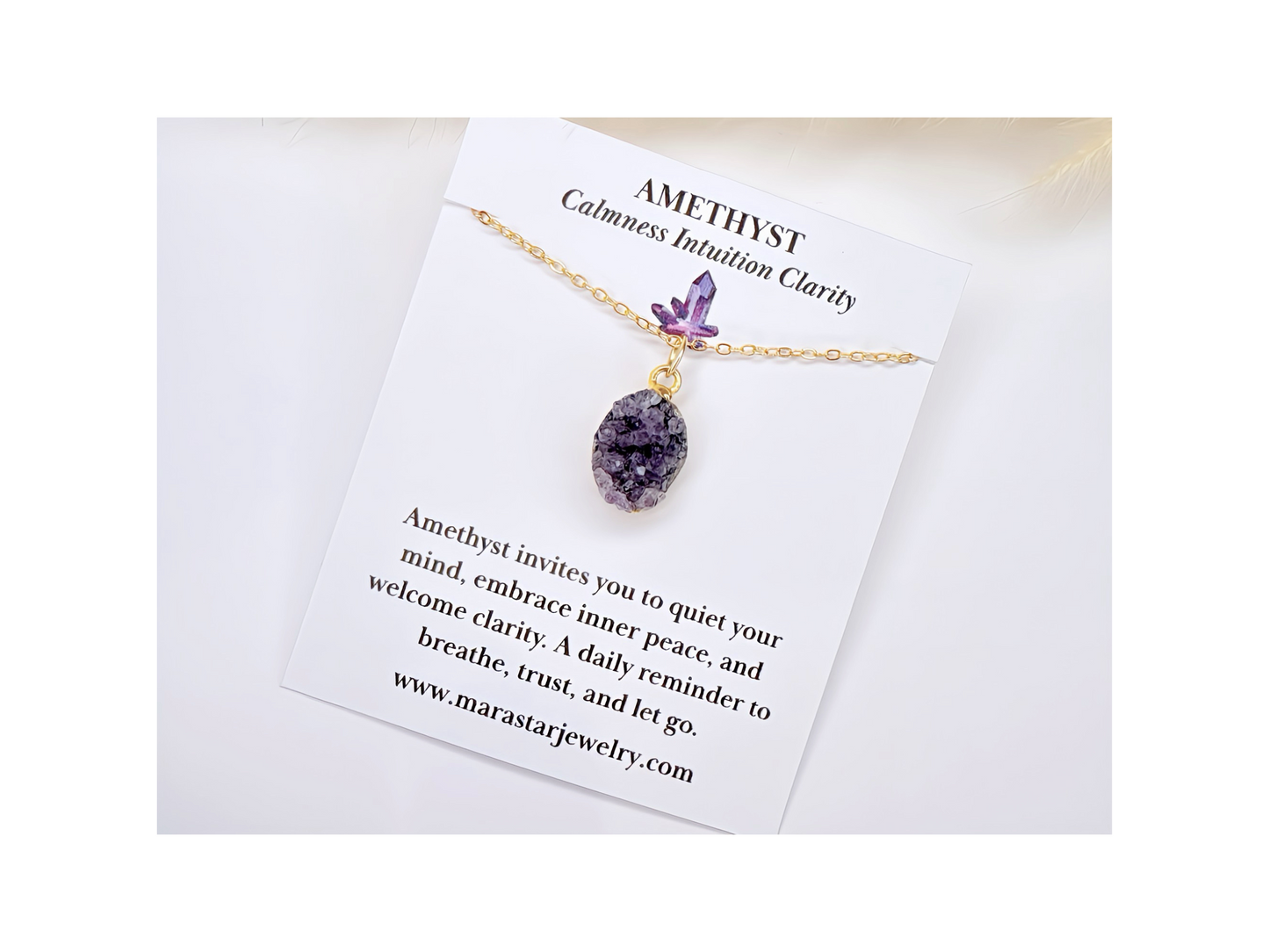 Raw Amethyst Cluster Necklace