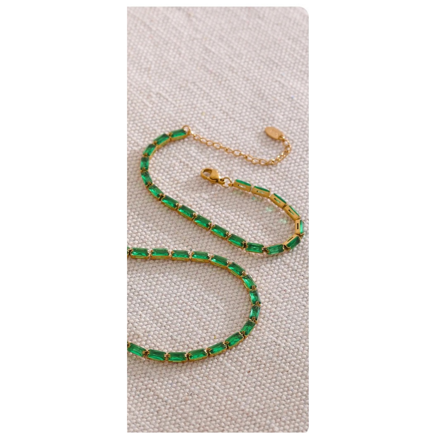 Baguette Cut Jewel Bracelet (comes in green jewels as well)