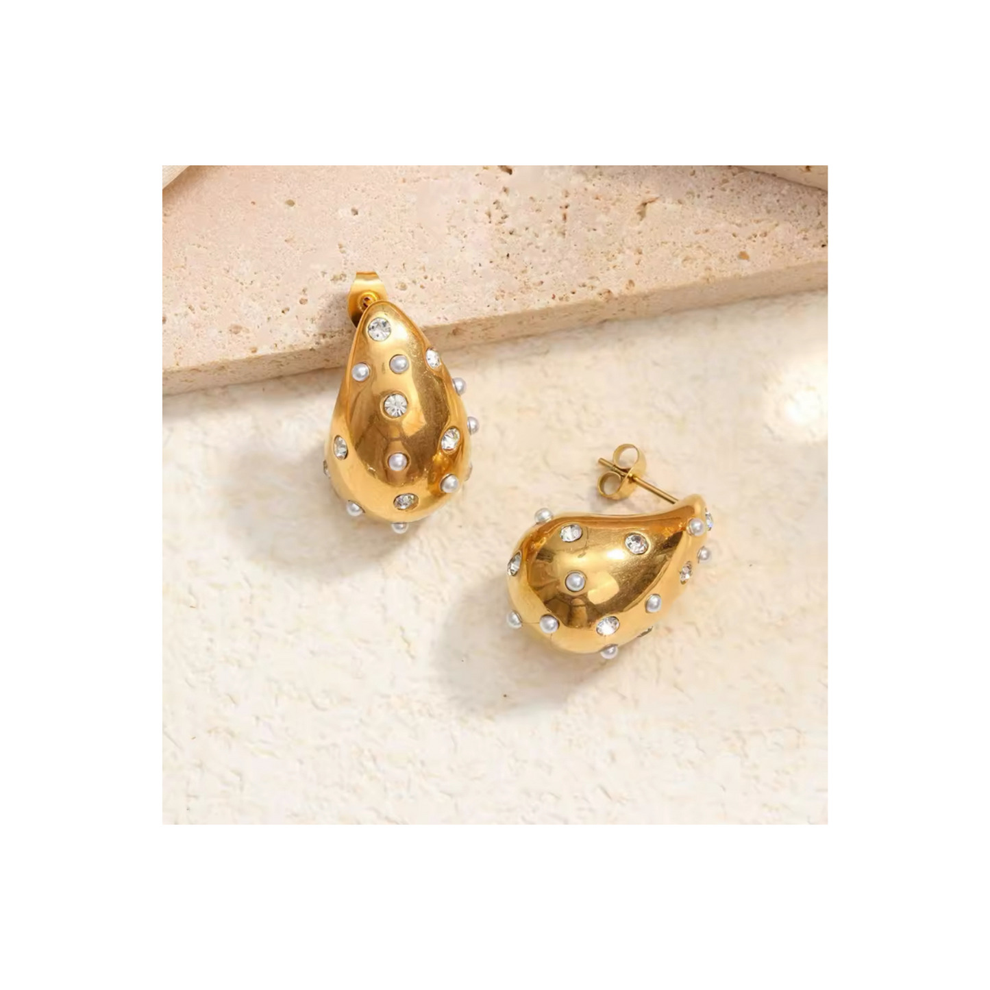 Pearl Jewel Water Drop Earrings