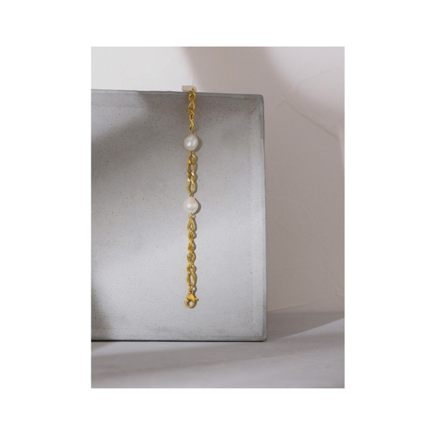 Gold Chain & Freshwater Pearl Bracelet