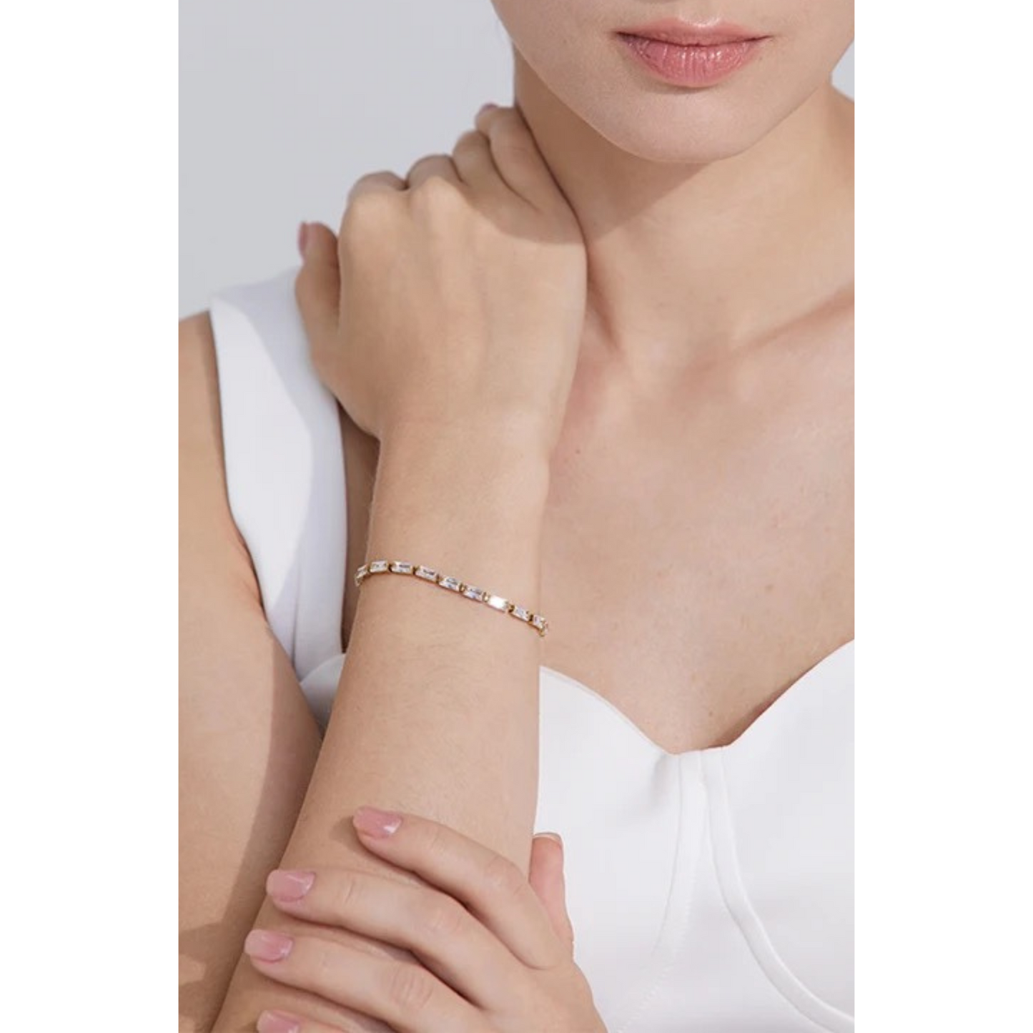 Baguette Cut Jewel Bracelet (comes in green jewels as well)