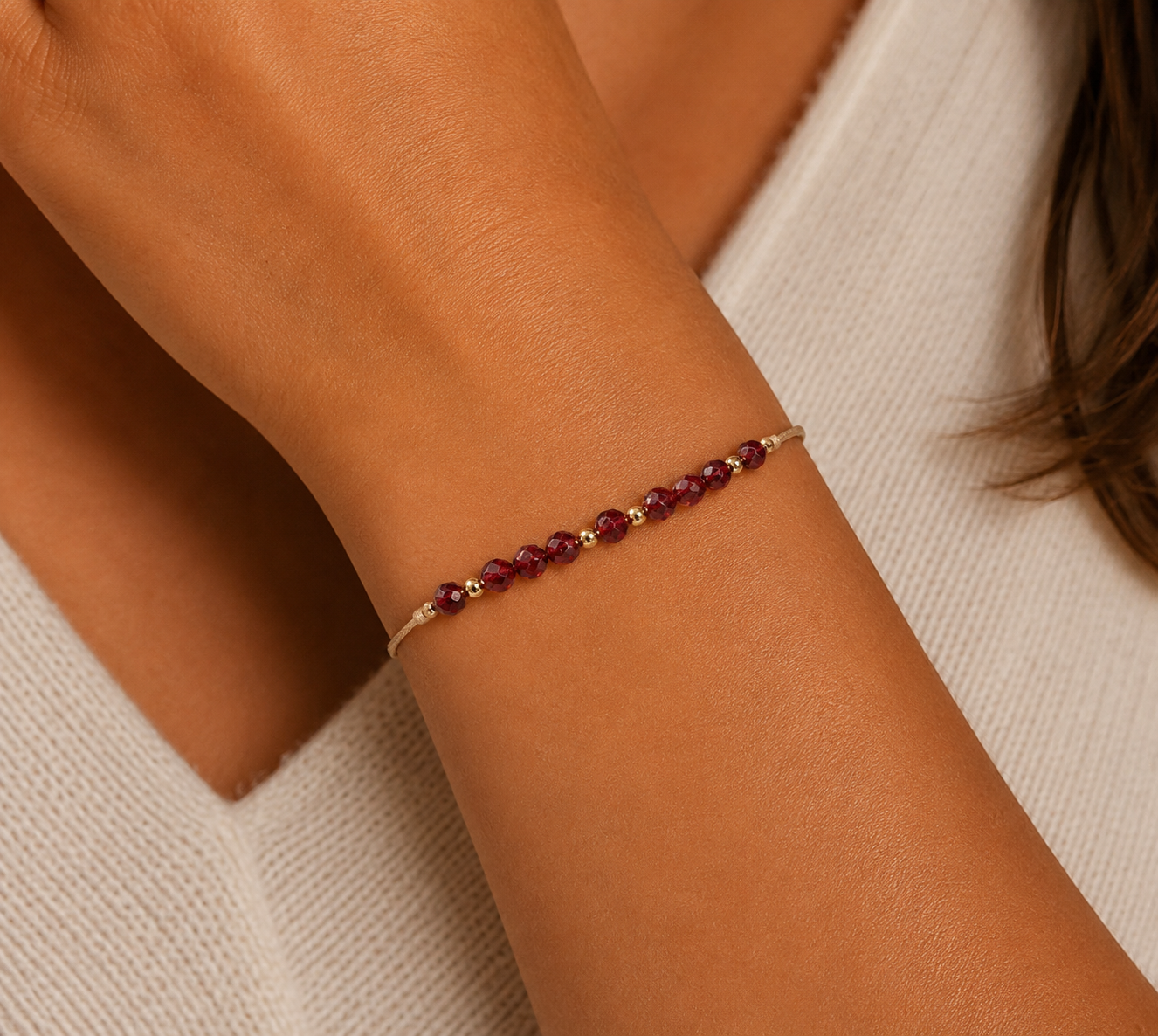Garnet Bracelet January Birthstone