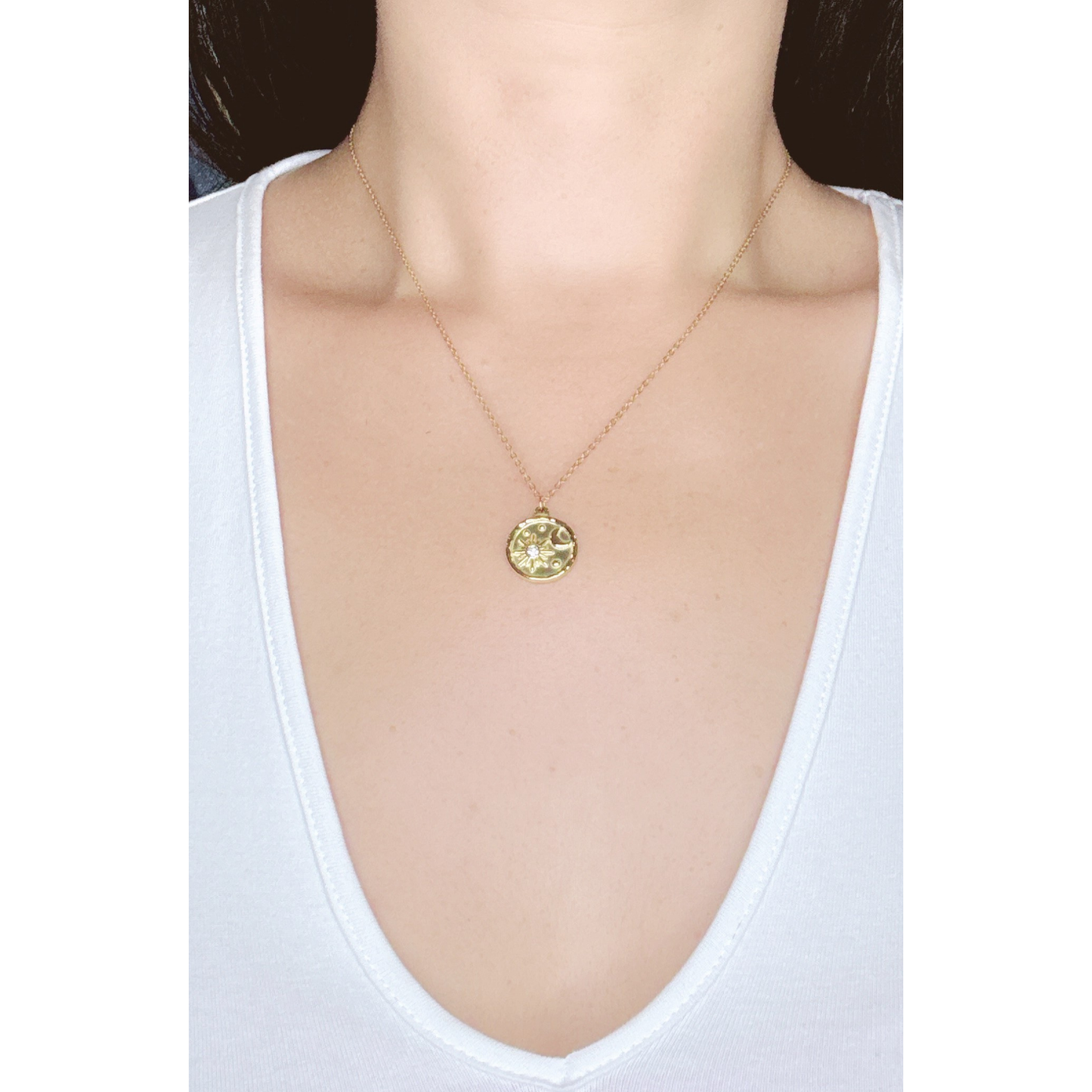 Sun Moon Pendant Necklace