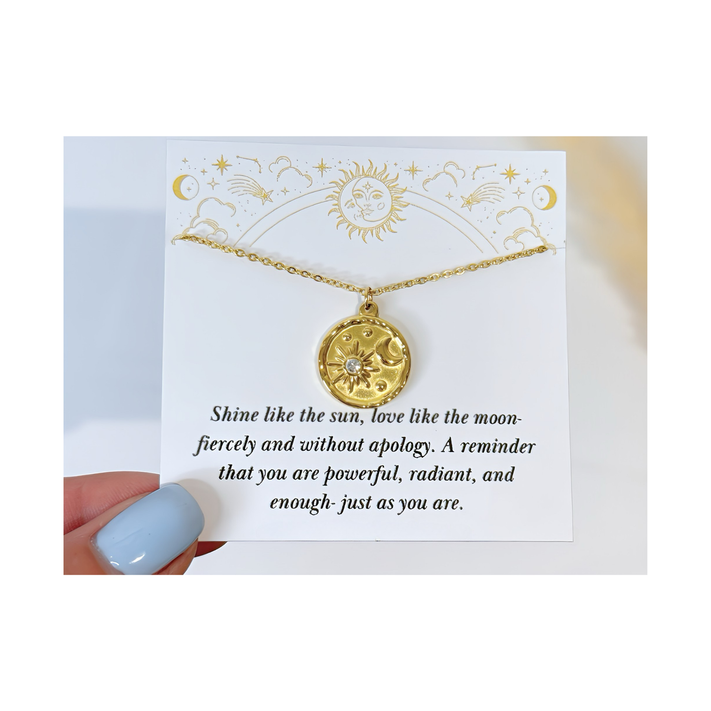 Sun Moon Pendant Necklace