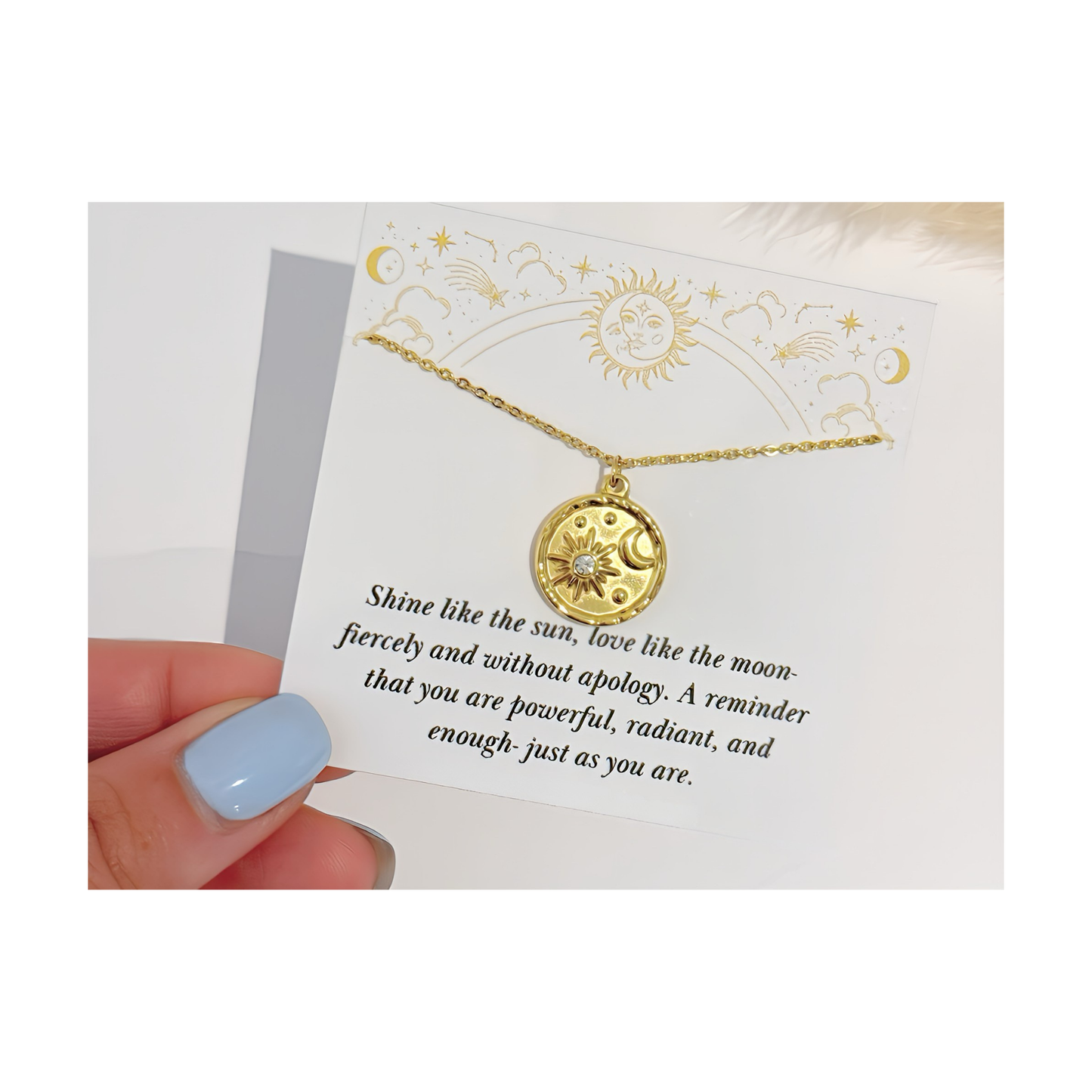 Sun Moon Pendant Necklace