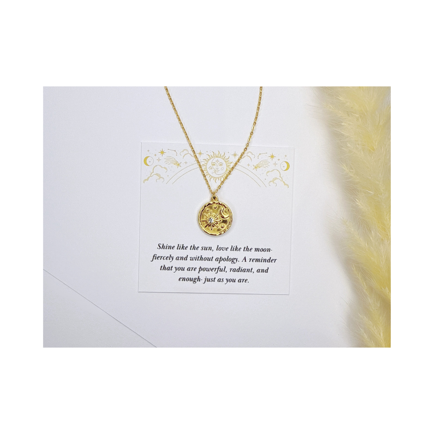 Sun Moon Pendant Necklace